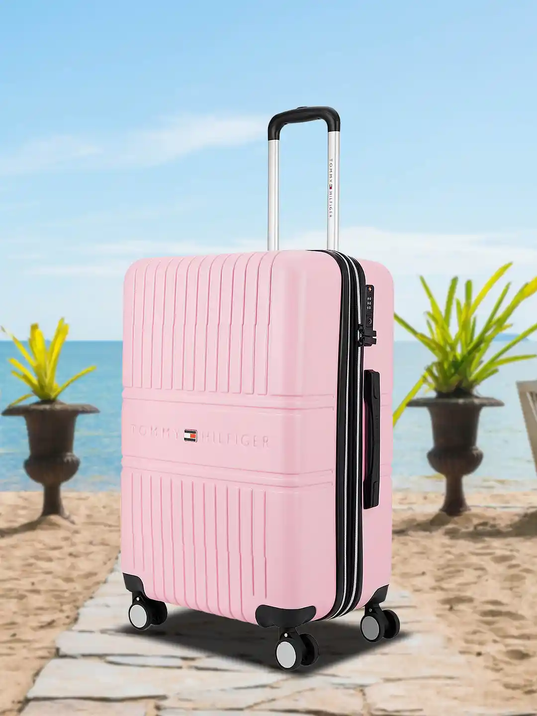 Buy Tommy Hilfiger Textured Hard Sided Cabin Trolley Suitcase