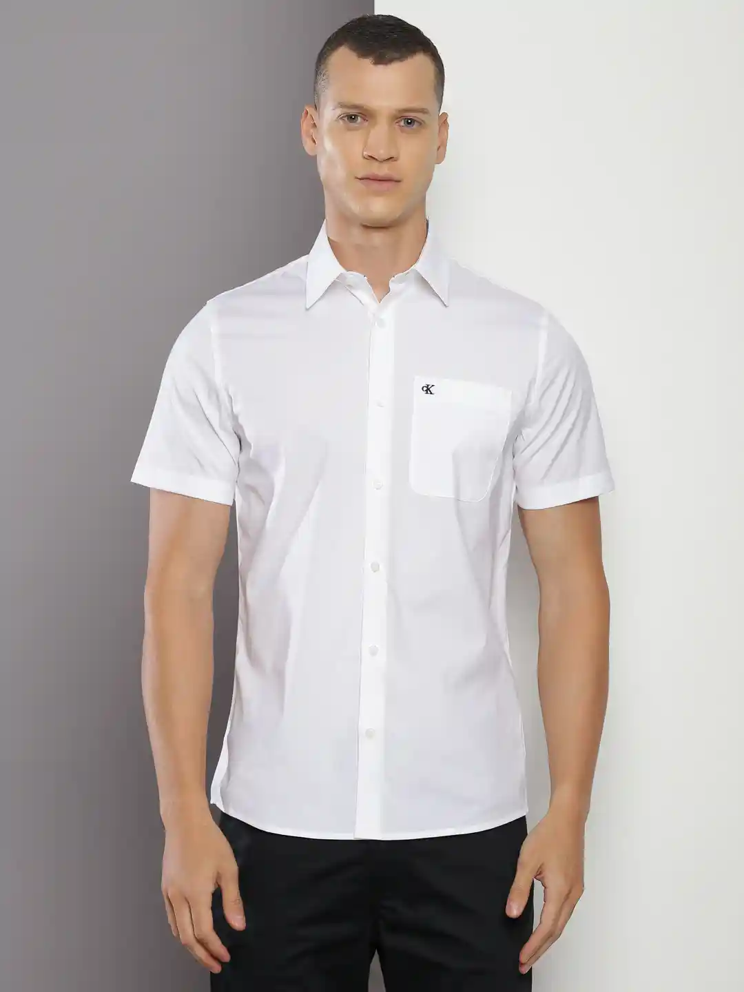 Buy Calvin Klein Jeans Slim Fit Spread Collar Casual Shirt