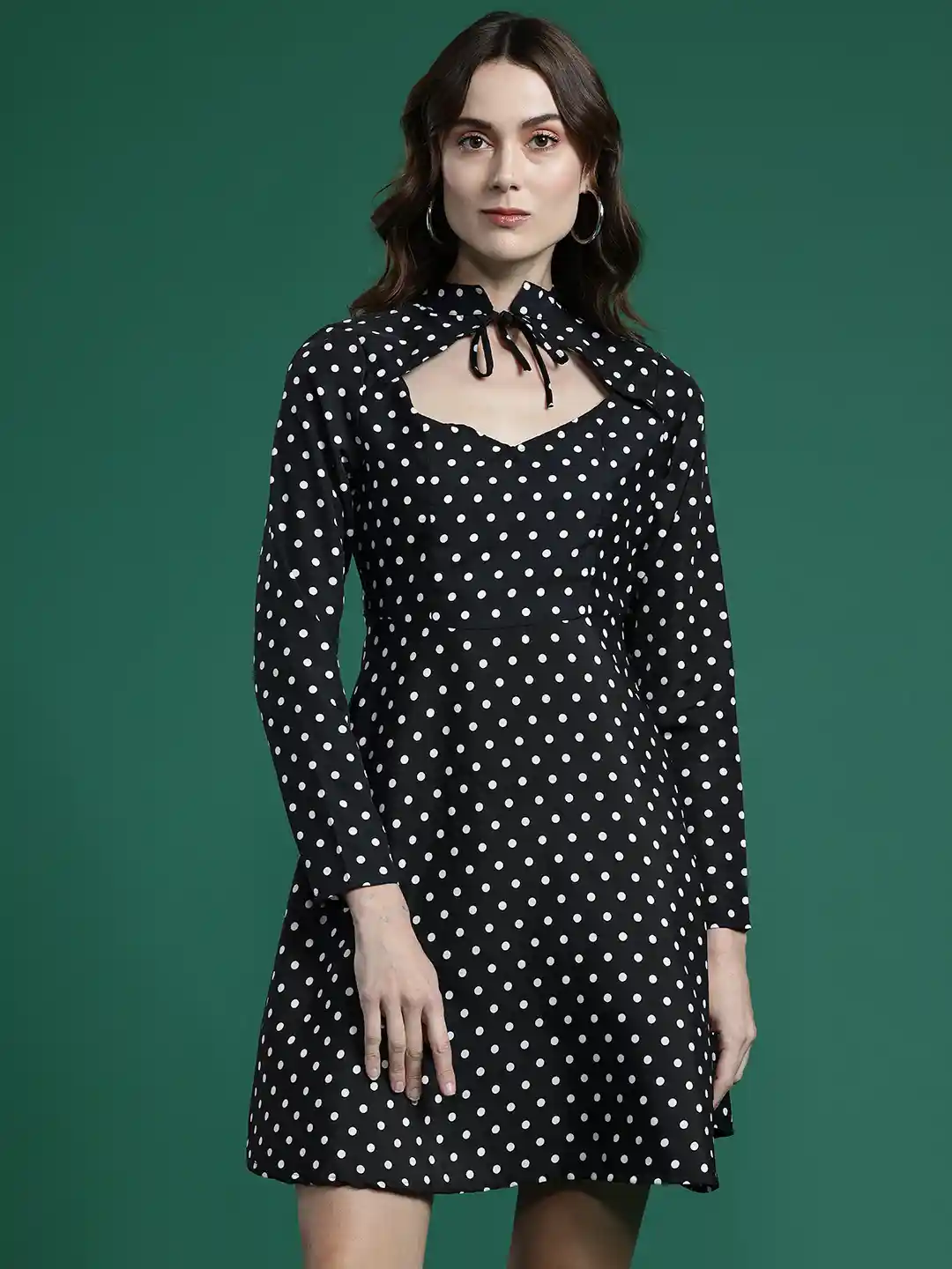 Black And White Polka Dot Frocks May Retro 50s Black/White