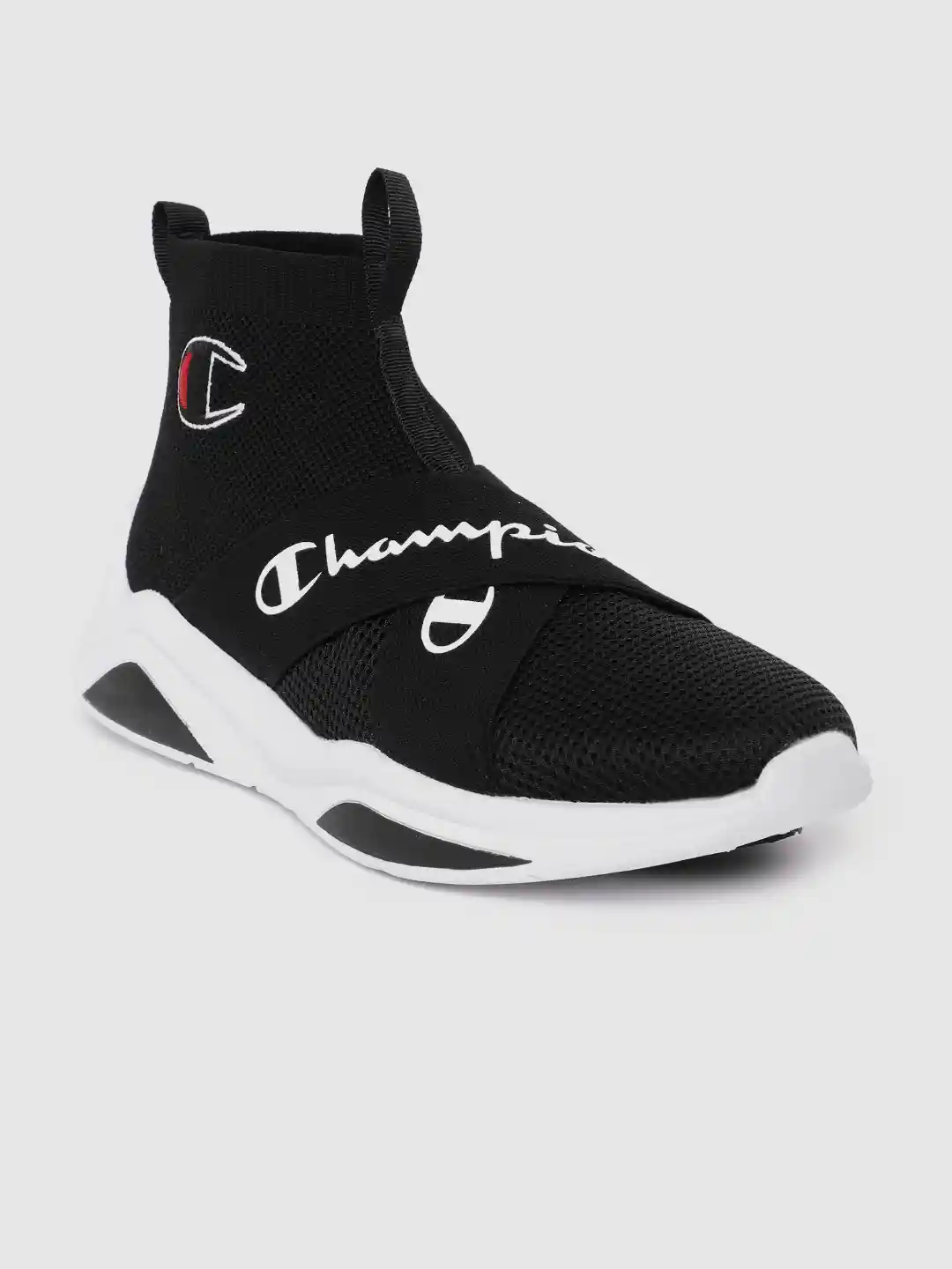 Buy Champion Men Woven Design Brand Logo Print Mid-Top Sneakers