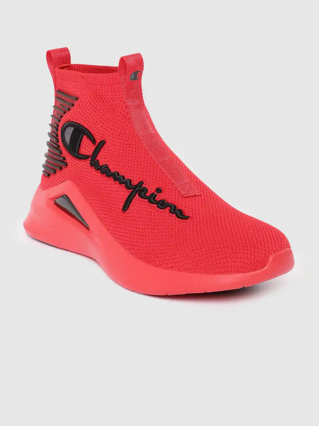 Champion Men Woven Design Brand Logo Embossed Mid-Top ACELA Sneakers