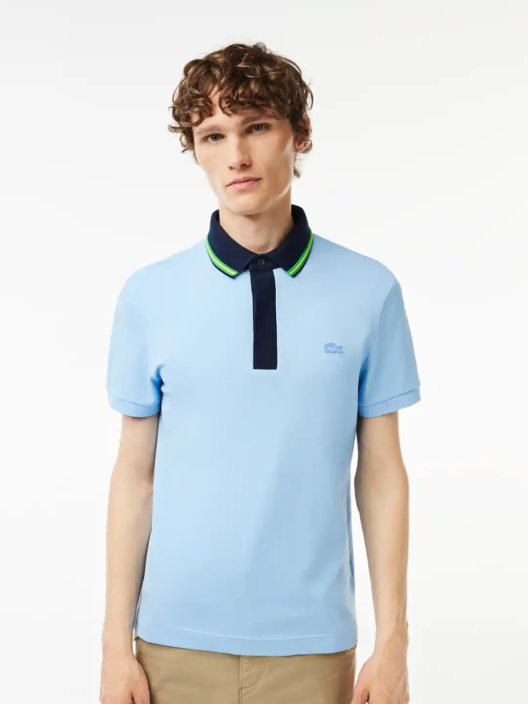 Buy Lacoste Polo Collar Contrast Neck Casual T-shirt Tshirts for