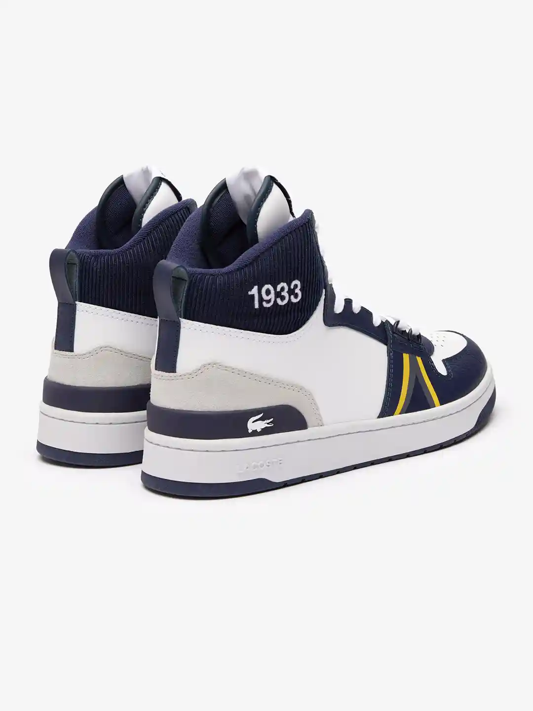 Buy Lacoste Men Colourblocked Leather Mid-Top Sneakers Casual