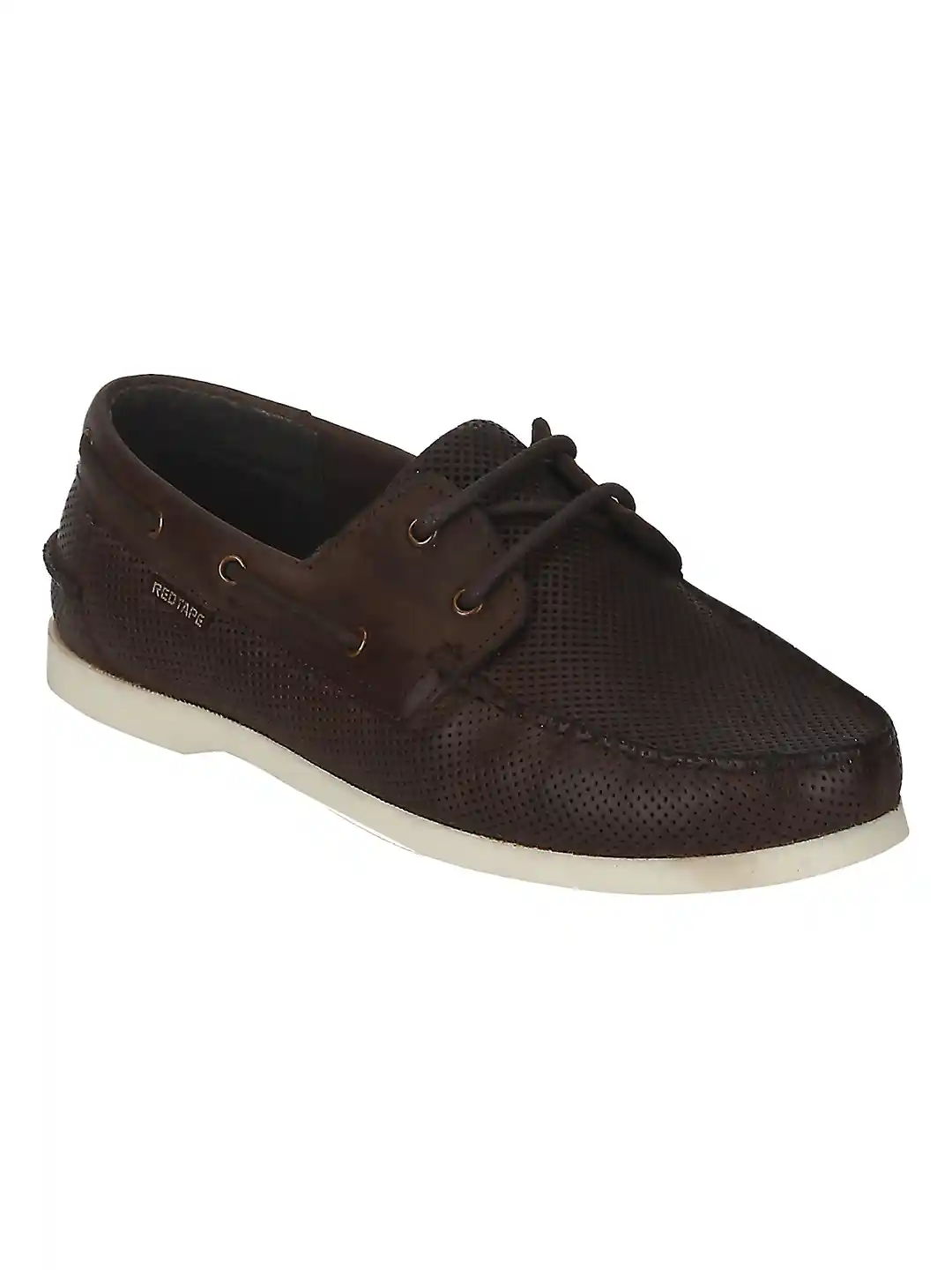Buy Red Tape Men Brown Textured Leather Boat Shoes Casual Shoes