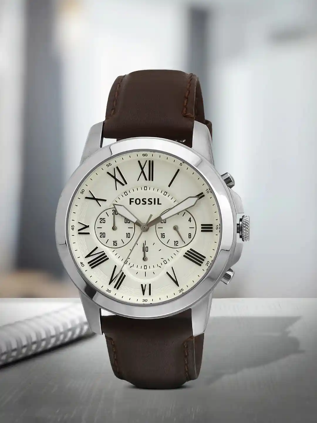 Fossil Clearance Fossil Grant Fs4735ie Leather Strap Fossil Grant