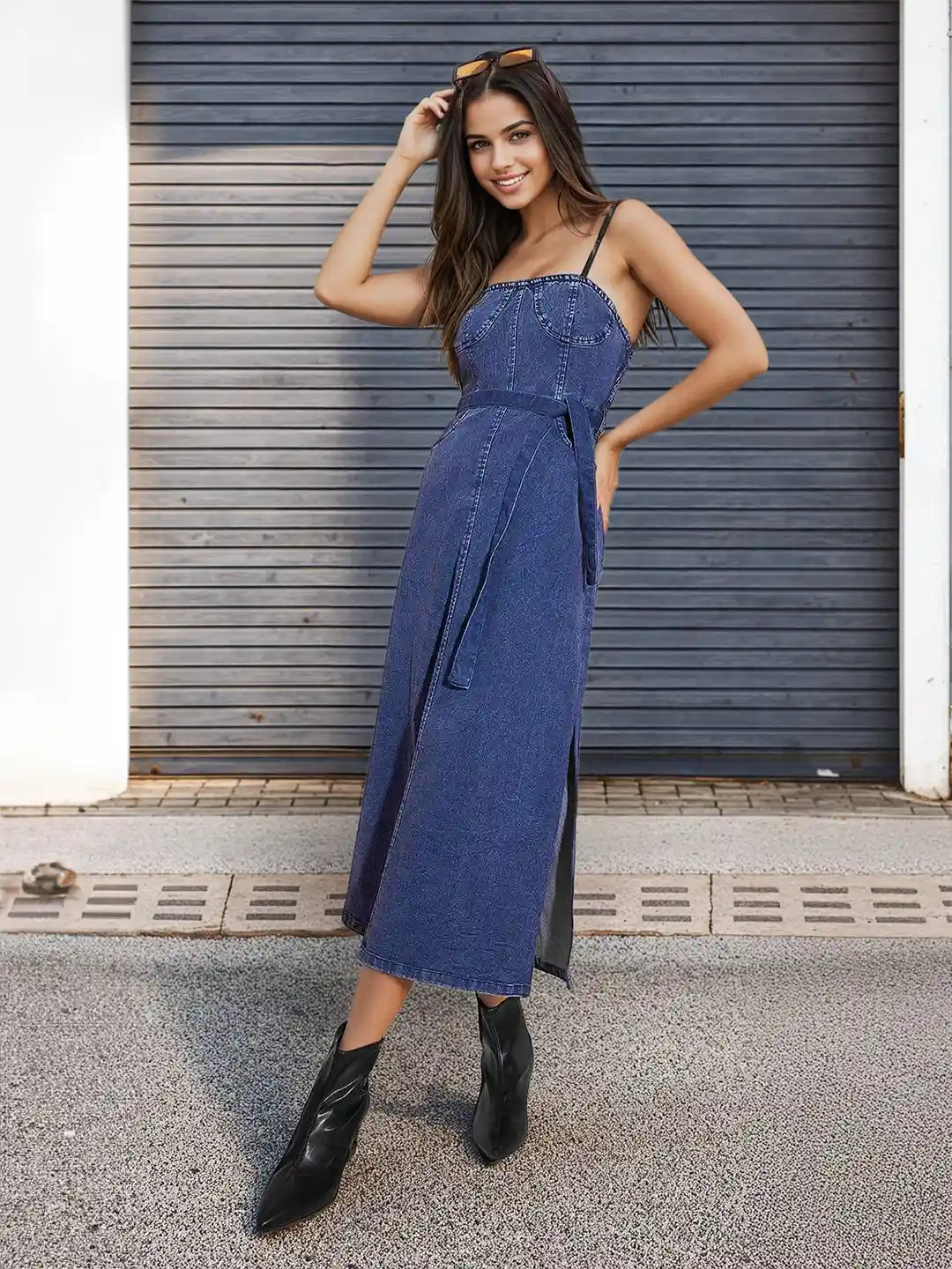 Midi Dress Jabong Denim Dresses White Ruffle Midi Dress With