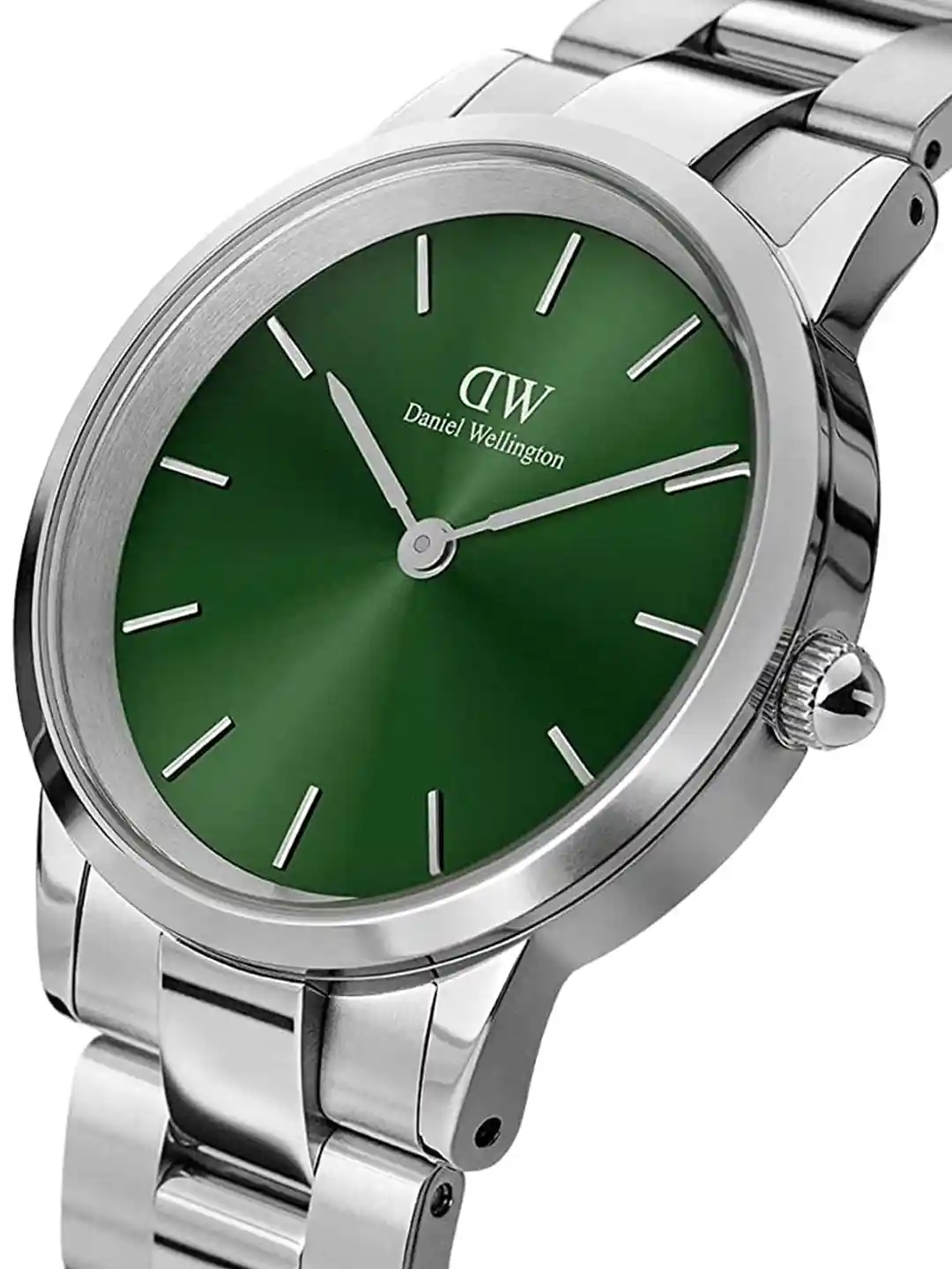 Daniel Wellington Women Iconic Link 28mm Green Dial Round Analogue Watch-  DW00100339