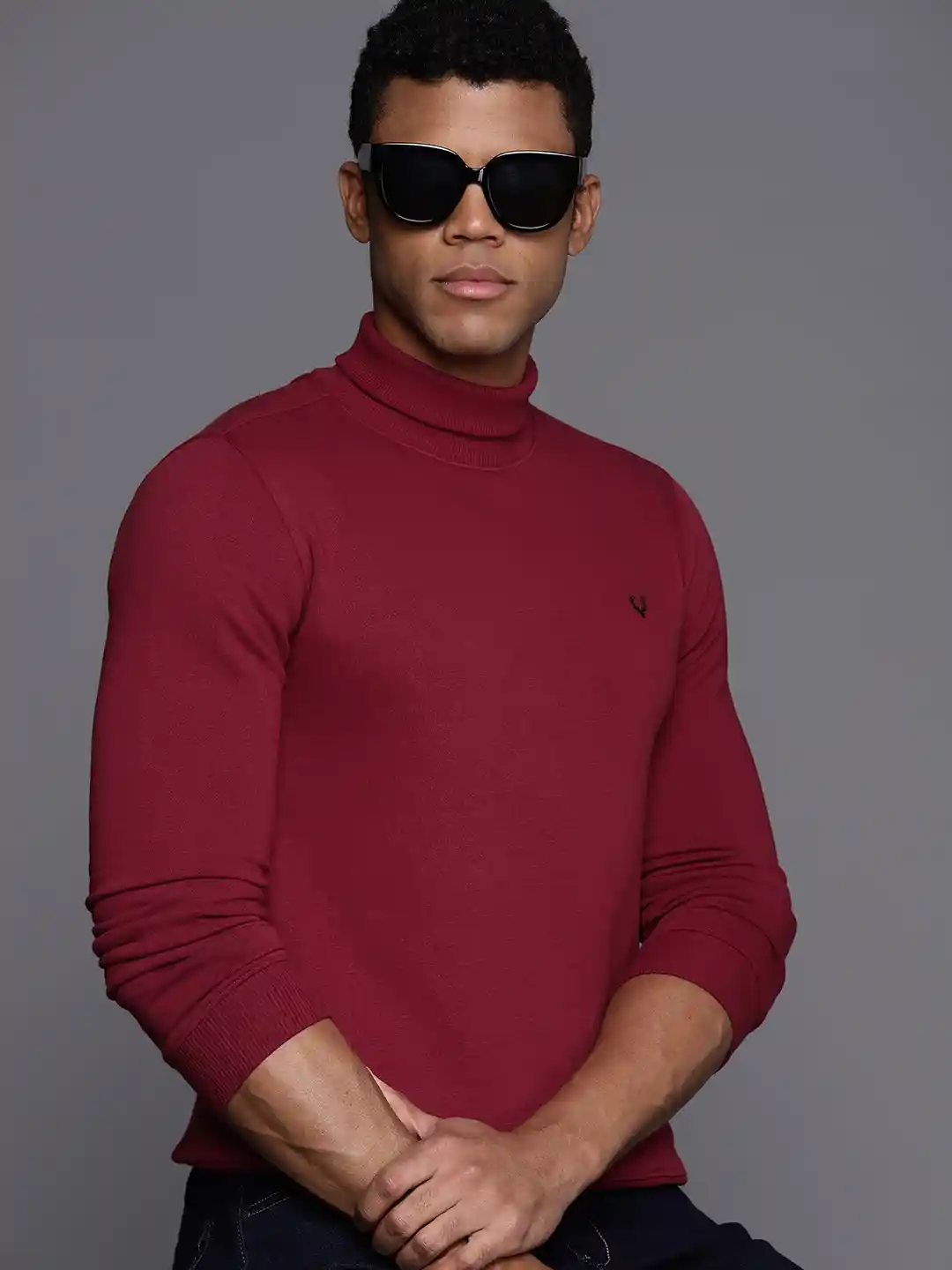 Buy Allen Solly Solid Turtle Neck Sweatshirt Sweatshirts for Men