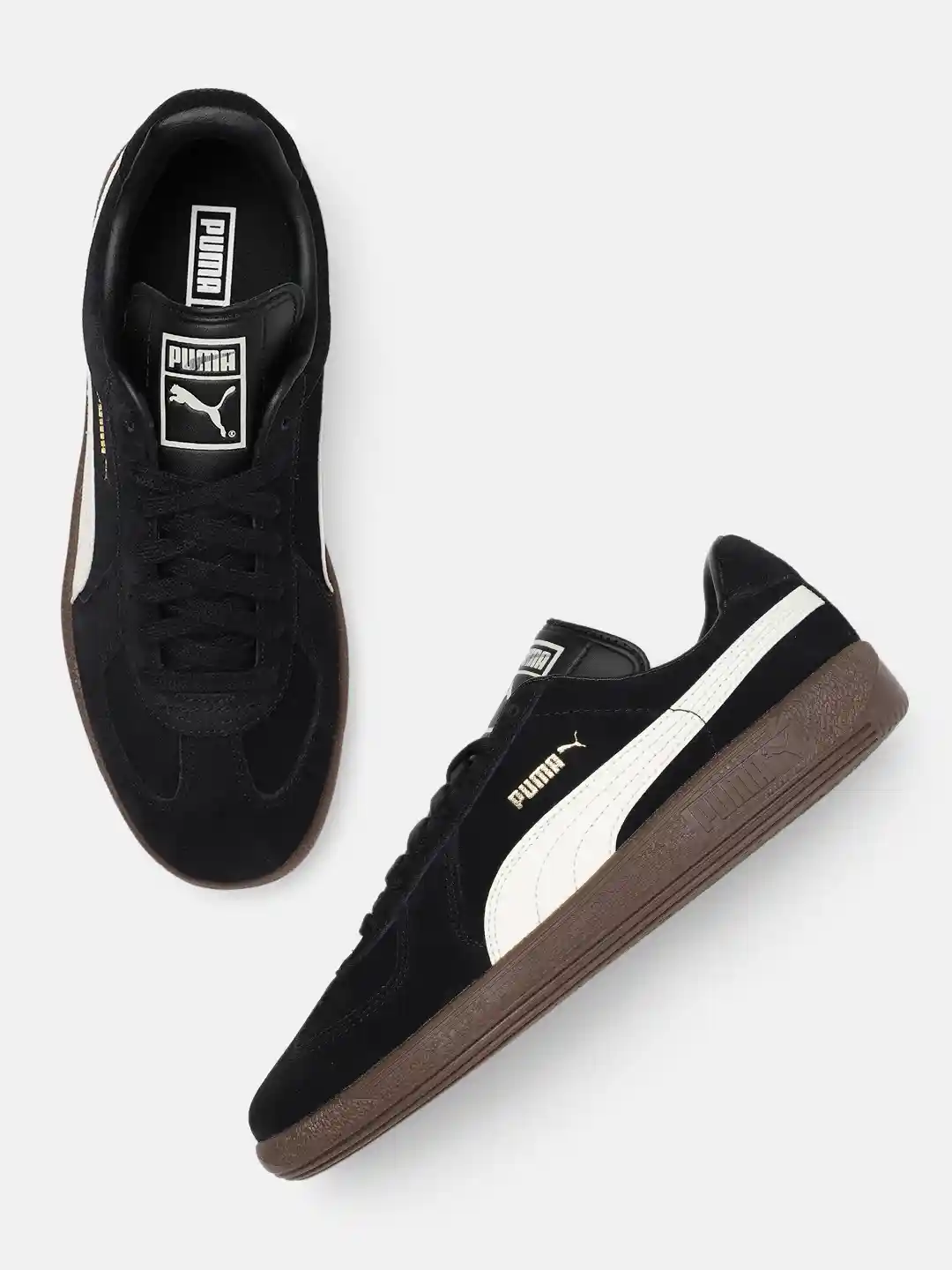 Puma Sneakers Black Puma Suede Gum Sole Puma Unisex Suede