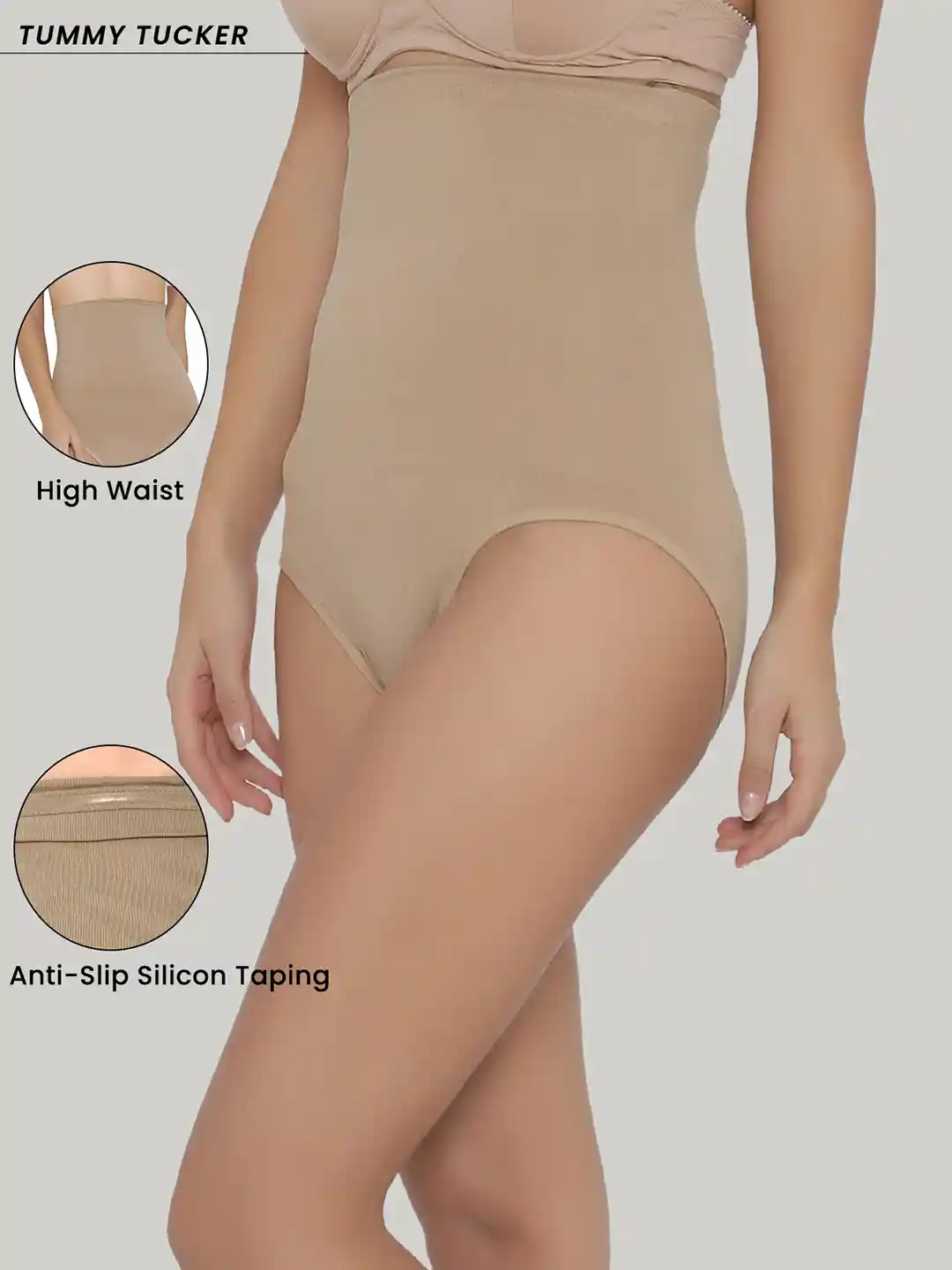 Buy Clovia Women Beige High Waist Tummy Tucker SW0024R24L/XL