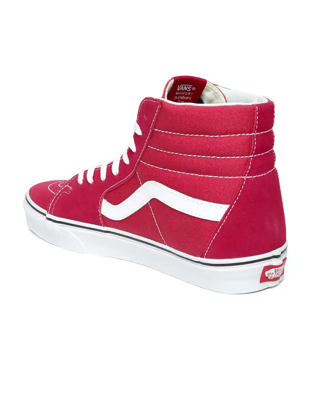 Buy Vans Unisex Pink Solid Leather High-Top SK8-Hi Skate Shoes
