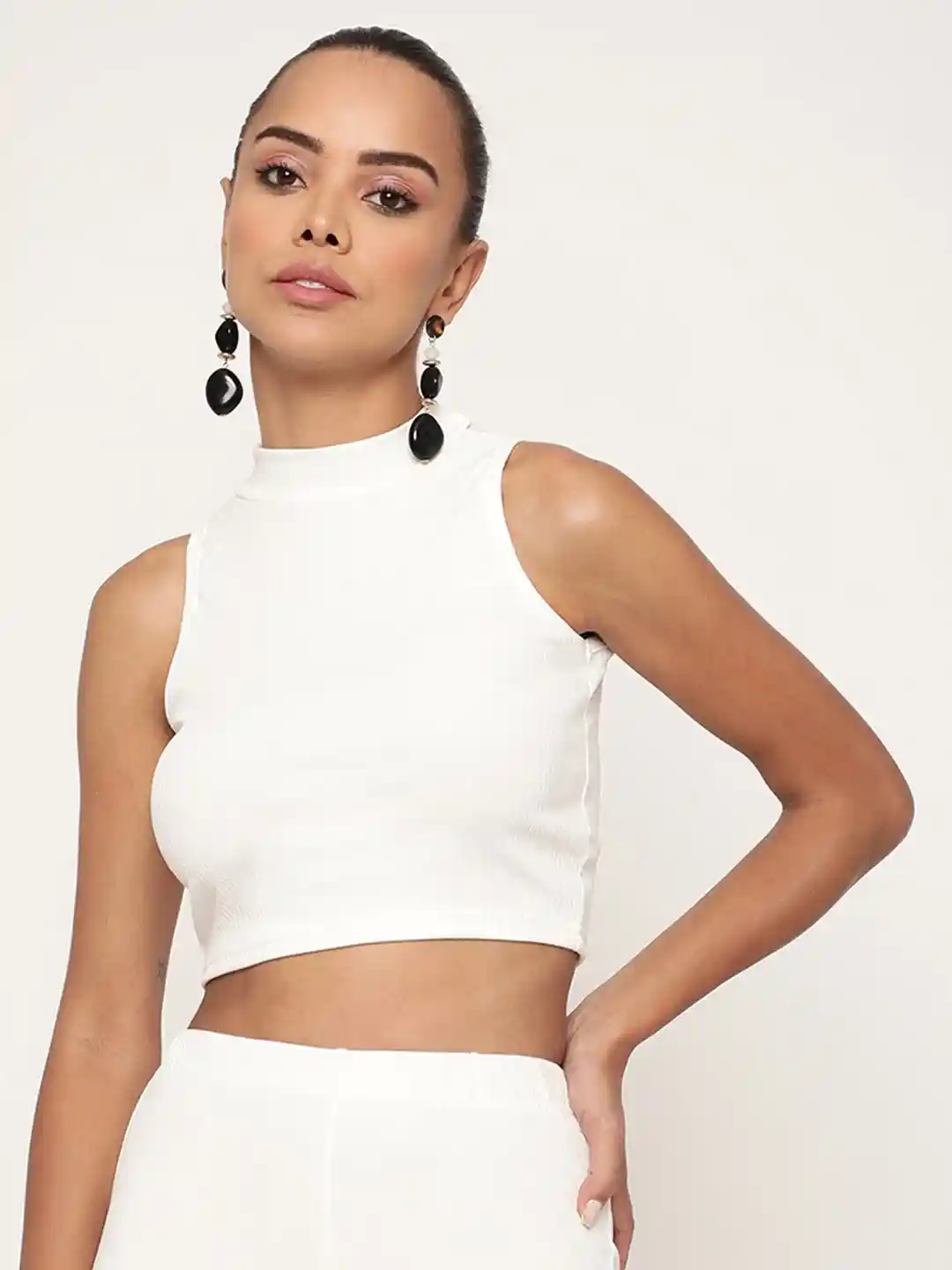 BAESD High Neck Sleeveless Tank Crop Top