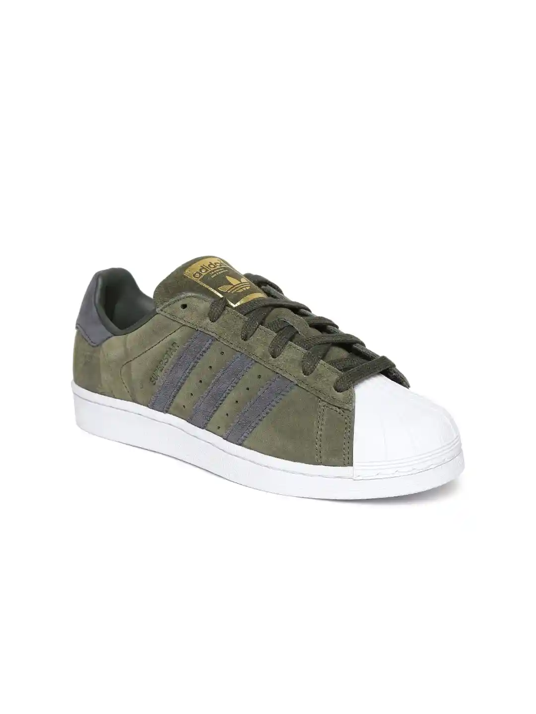Buy ADIDAS Originals Women Olive Green Superstar Leather Sneakers