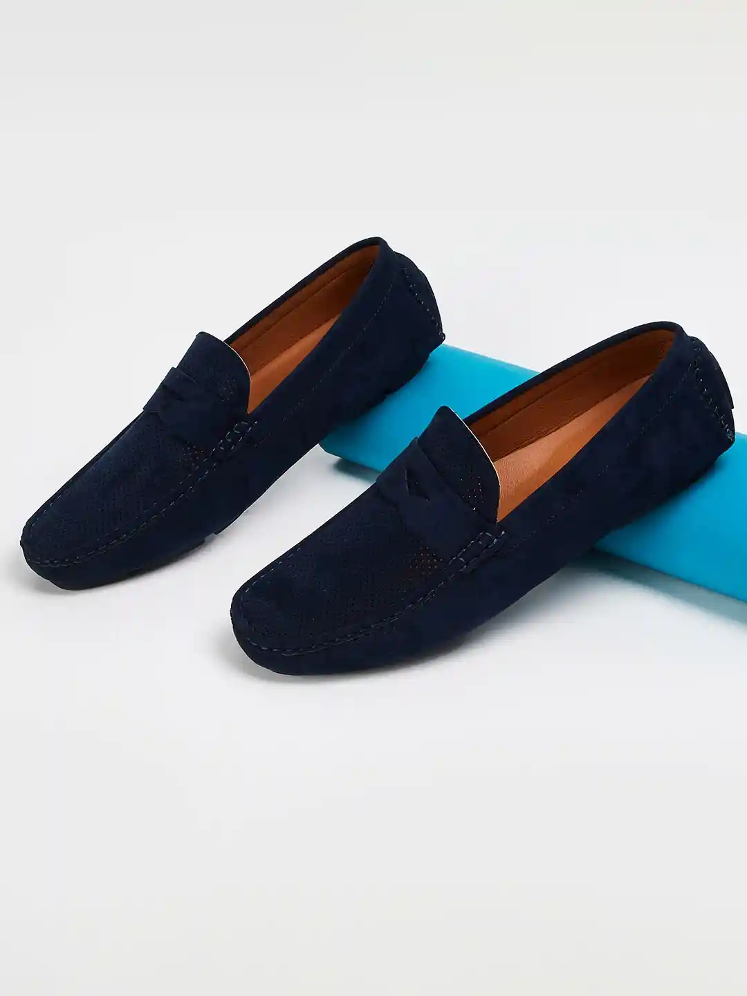 Myntra Code Loafers Blue CODE By Lifestyle Men Perforated Slip On