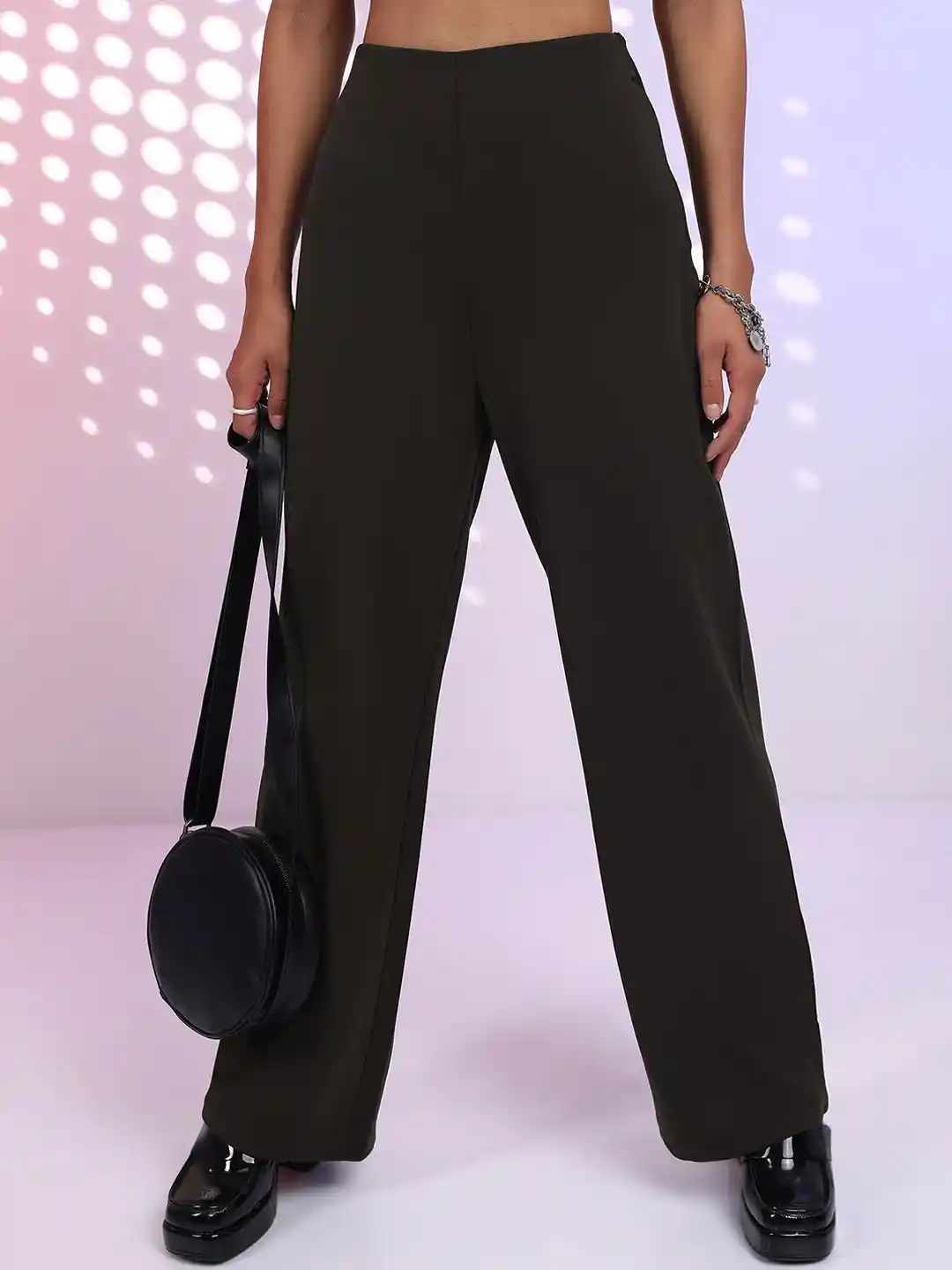 Buy Tokyo Talkies Women Brown Mid Rise Parallel Trousers