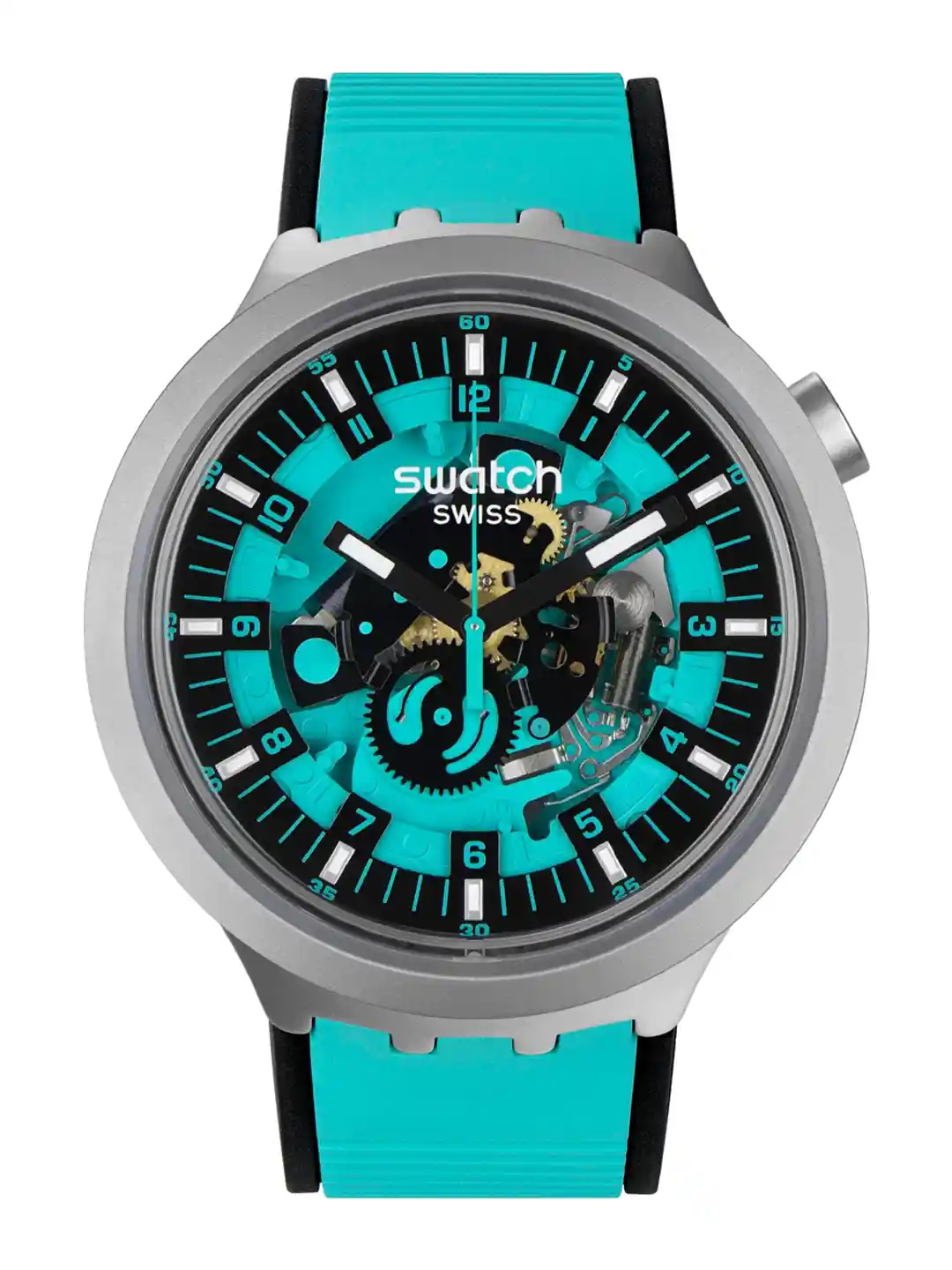 Swatch Unisex Skeleton Dial Regular Straps Analogue Watch SB07S111