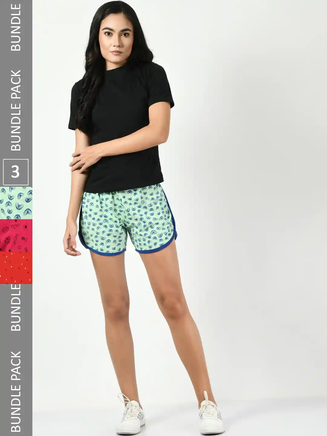 BAESD Women Pack Of Printed High-Rise Pure Cotton Hot Pant