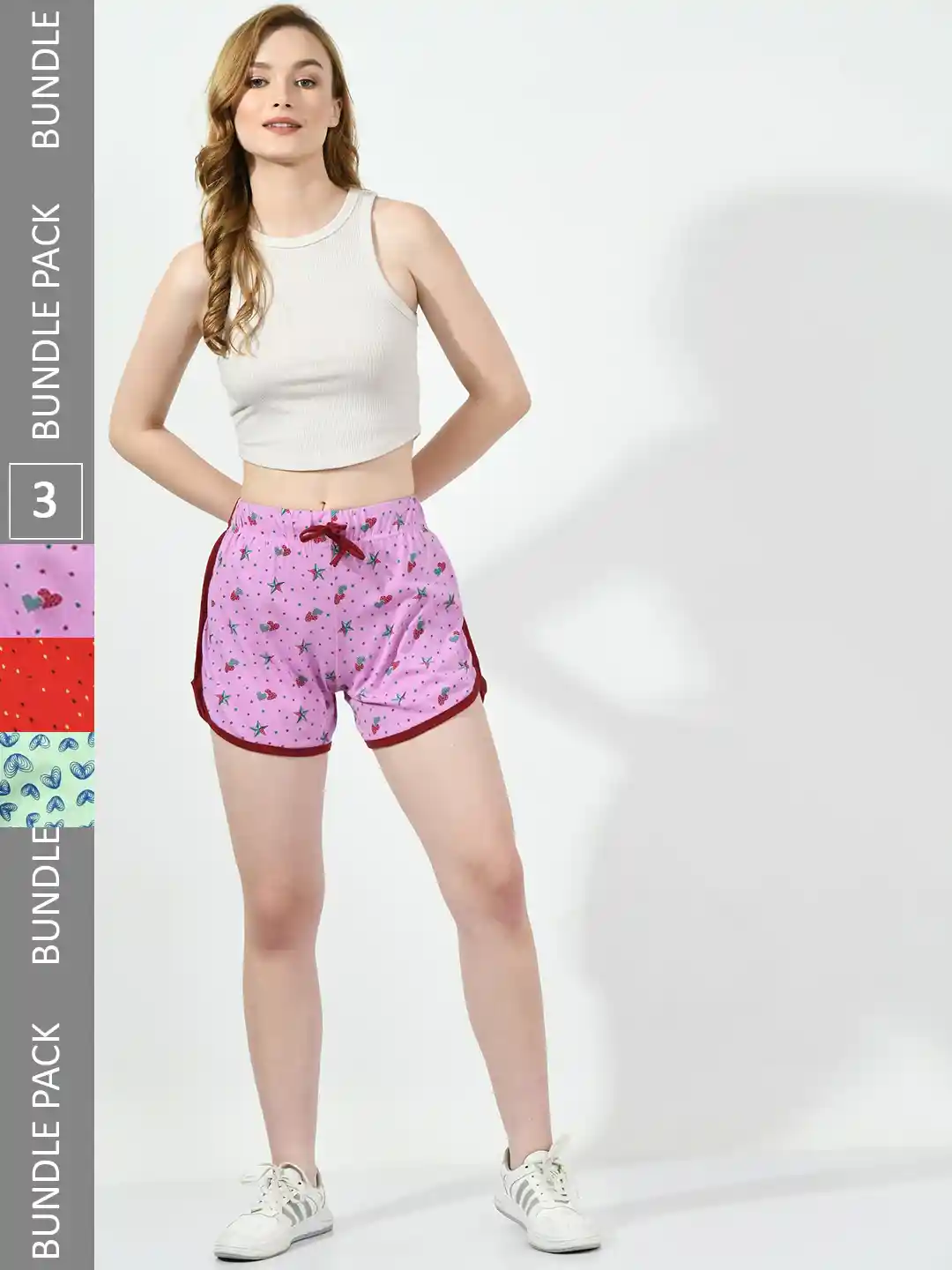 BAESD Women Pack of Conversational Printed Pure Cotton Hot Pants Shorts