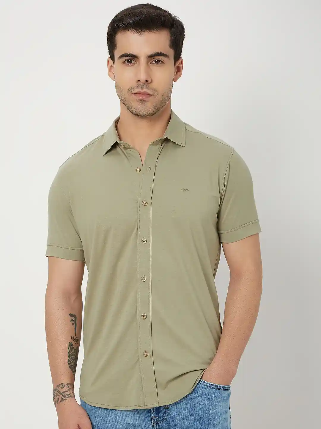Buy Mufti Slim Fit Opaque Cotton Casual Shirt Shirts for Men