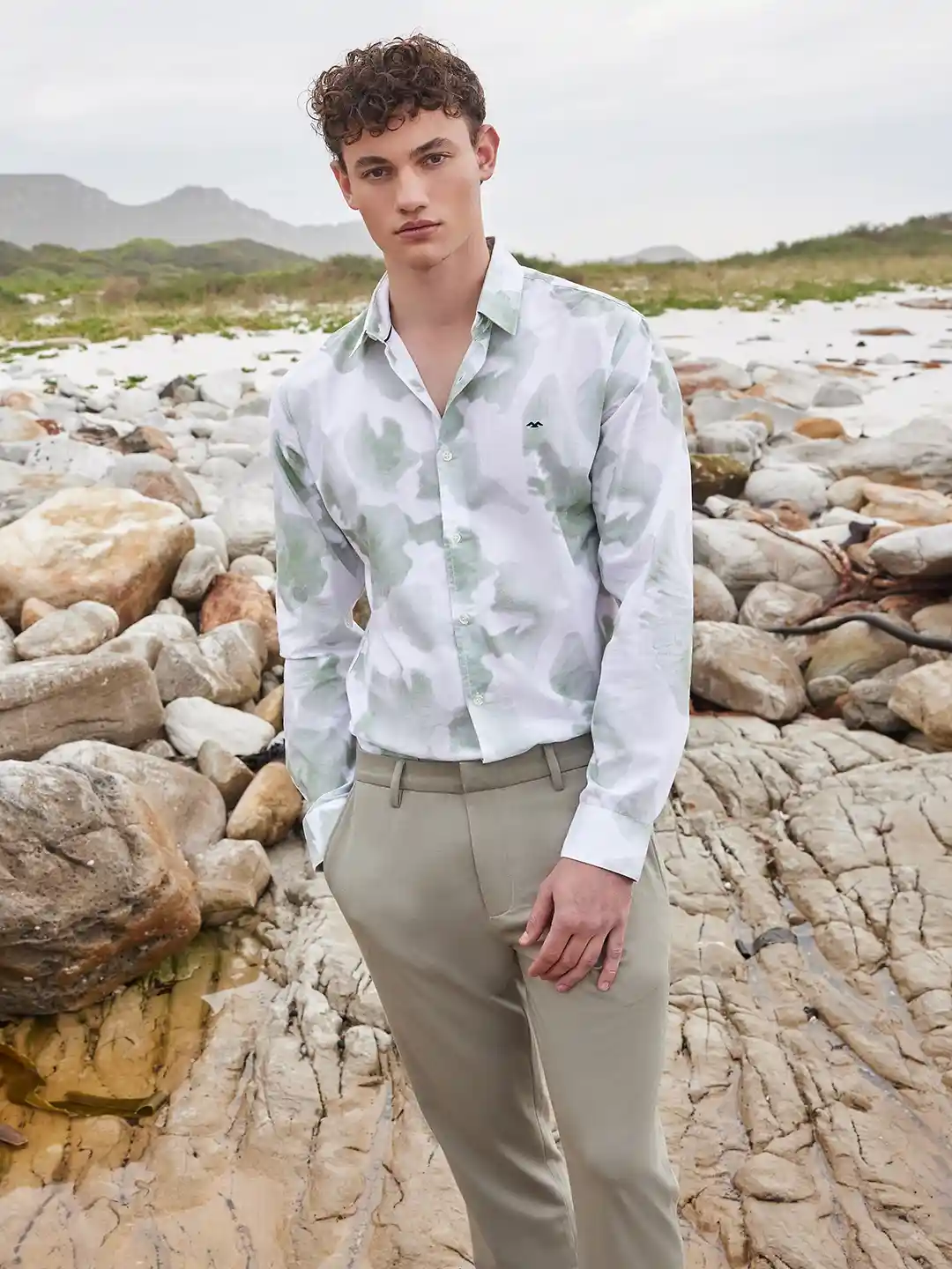 Buy Mufti Abstract Printed Opaque Pure Cotton Casual Slim Fit