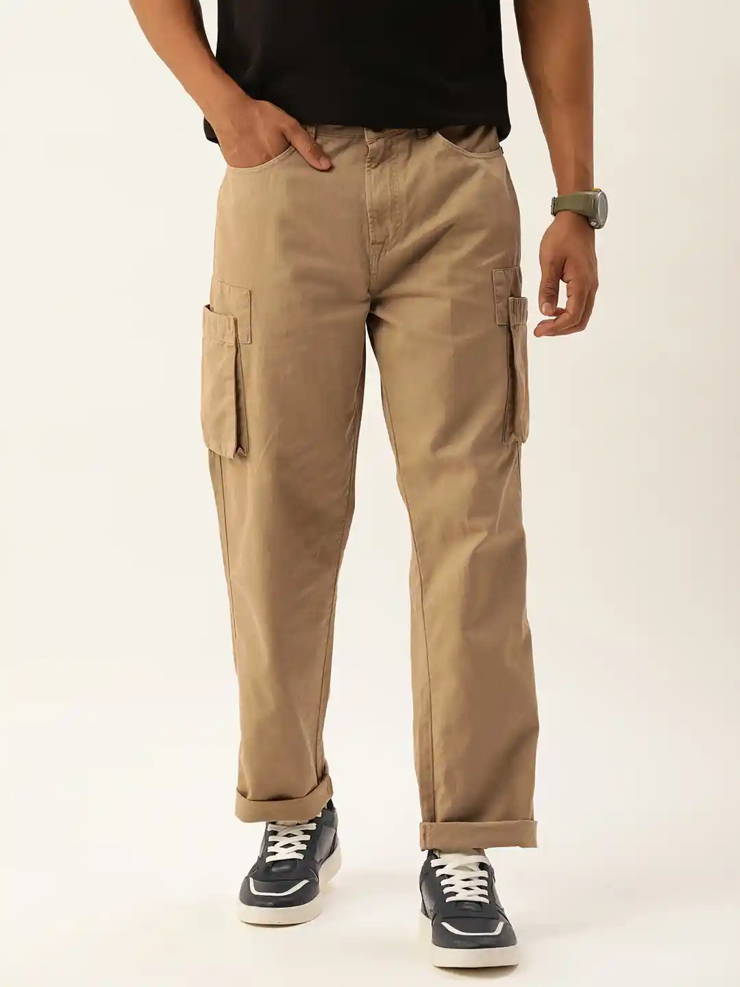 Buy Bene Kleed Men Solid Straight Fit Cargos Trousers Trousers
