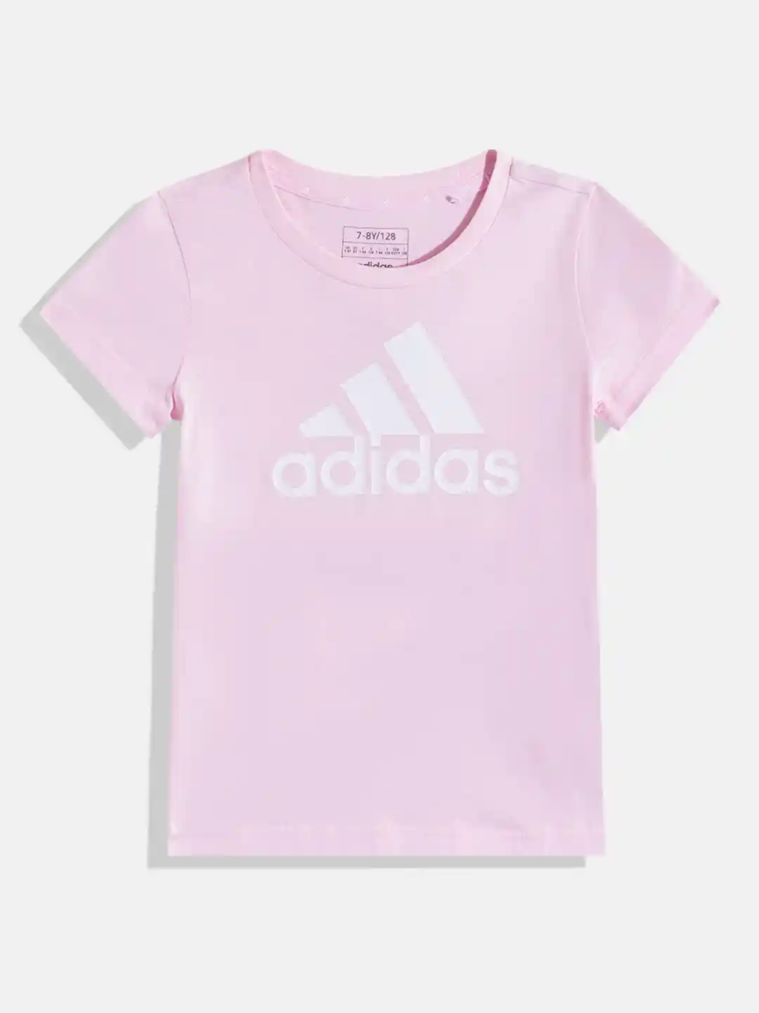 ADIDAS Girls Pure Cotton Brand Logo Printed Slim Fit BL T-shirt