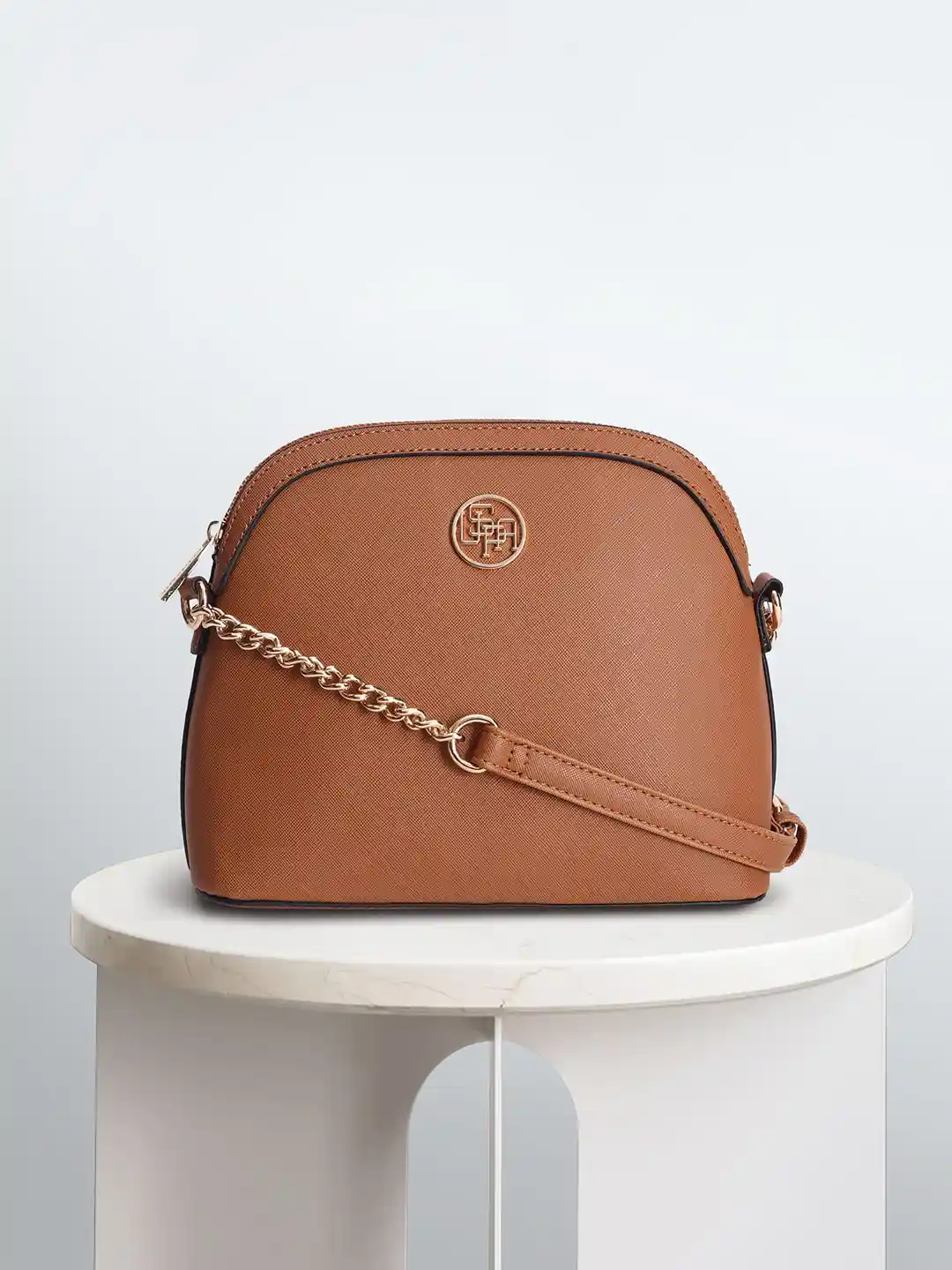 Buy Polo Women Textured Structured Sling Bag Handbags