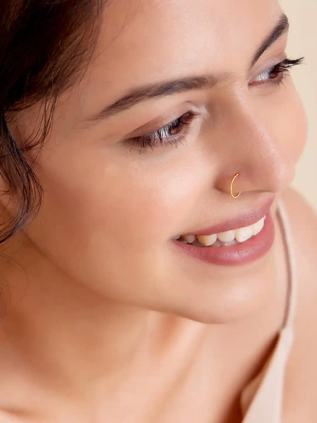 Buy March by FableStreet 18k Gold Plated Silver Classic Nose Ring