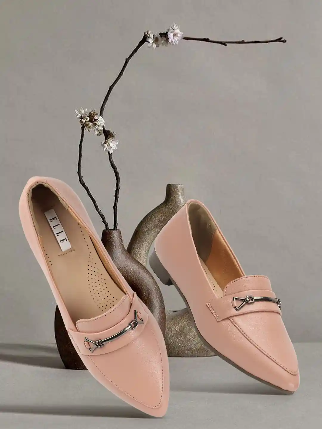 Buy ELLE Women Buckled Pointed Toe Lightweight Loafers Casual