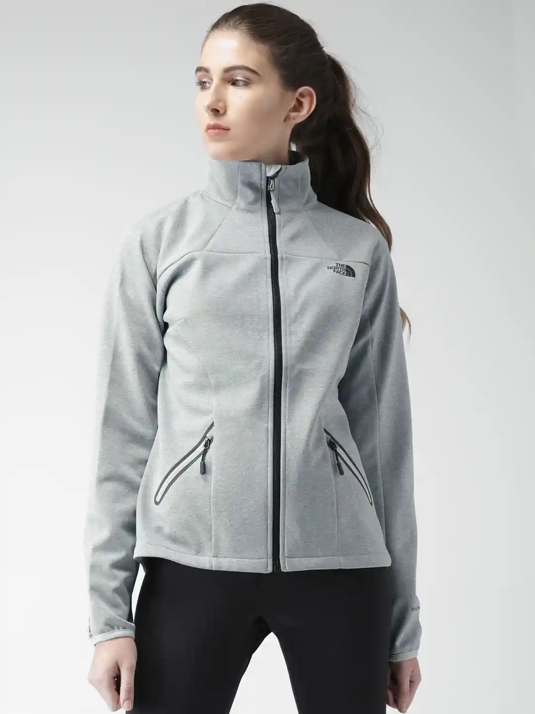 Buy The North Face Women Grey FASTER HIKE WINDWALL SOFTSHELL