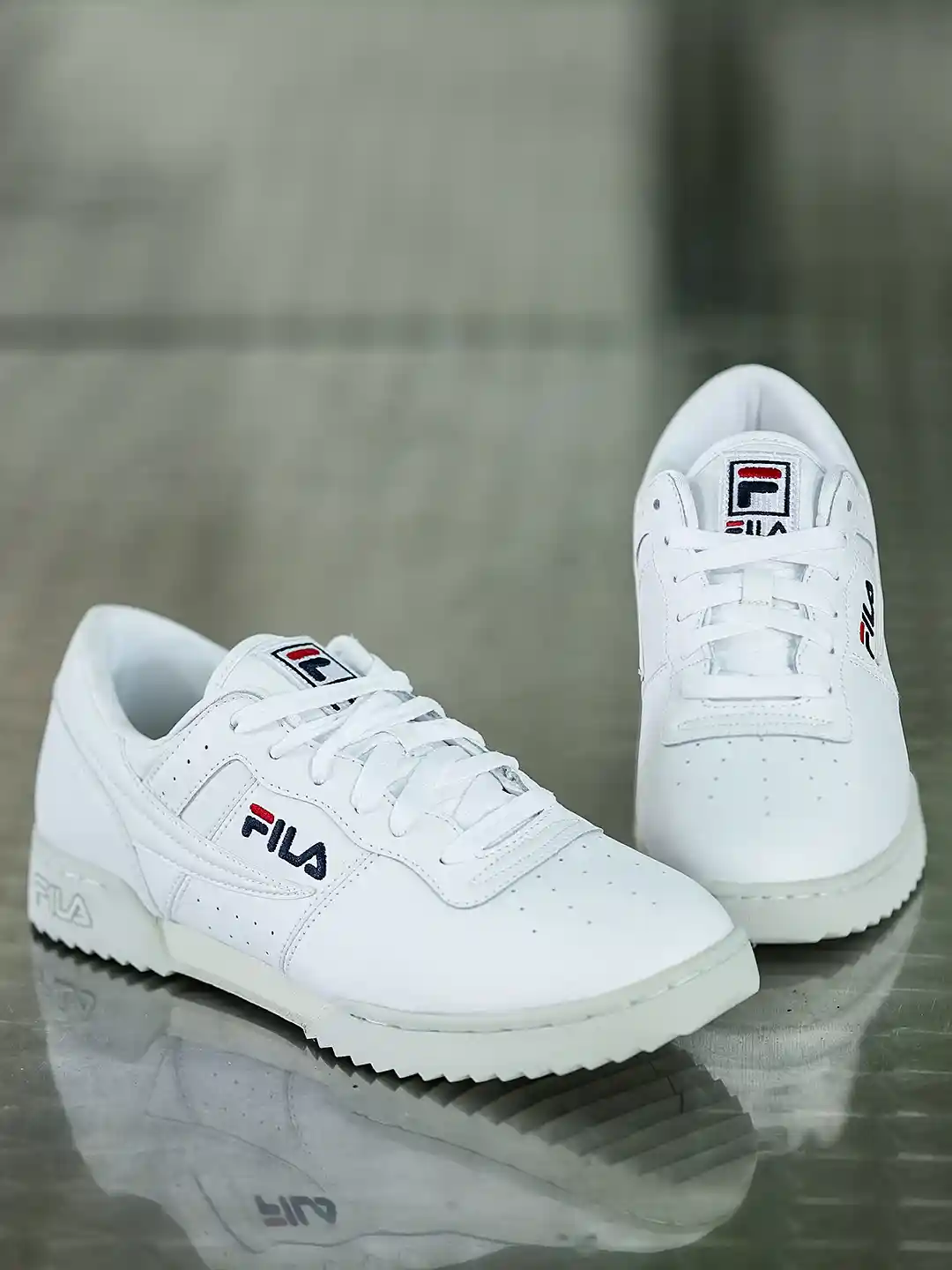 Buy FILA Men White Original Fitness Ripple Leather Sneakers