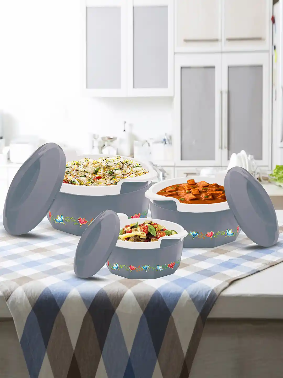 Buy Milton Elegance Grey Pcs Inner Steel Serving Casseroles