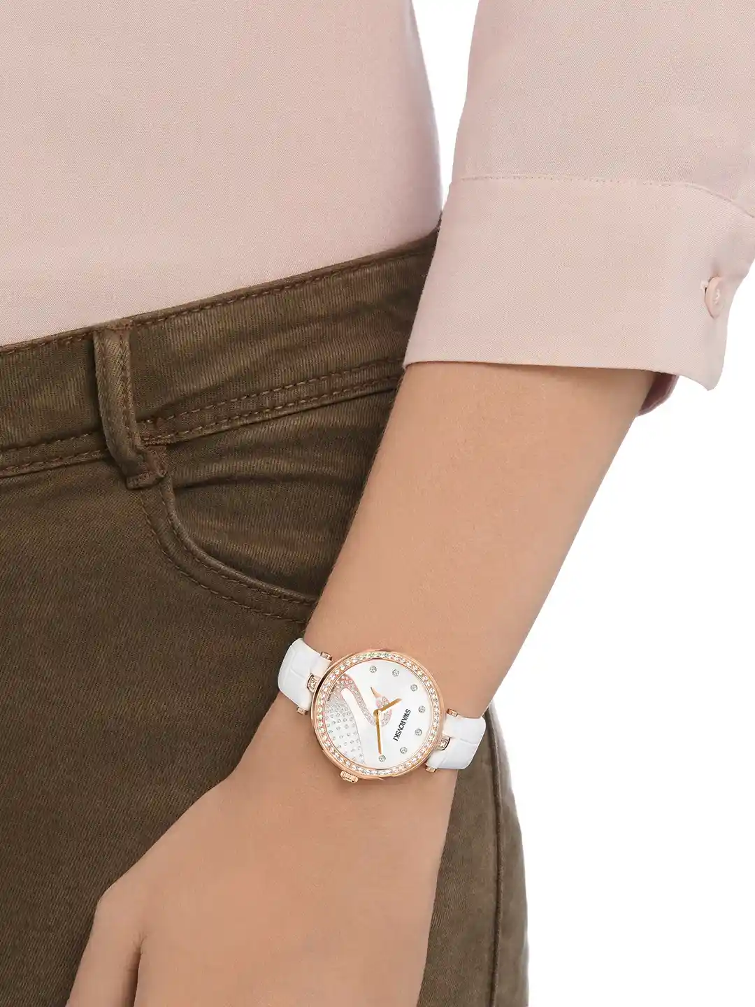 最終値下げ　SWAROVSKI AILA DRESSY MINI WATCH 5376648 Swarovski Aila Dressy Mini Watch, Leather strap