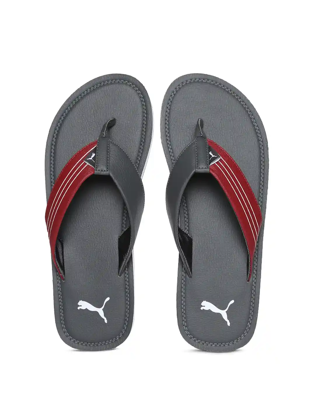 Buy Puma Men Grey \u0026 Red Blink Duo IDP Flip-Flops - Flip Flops for Men  2429872 | Myntra