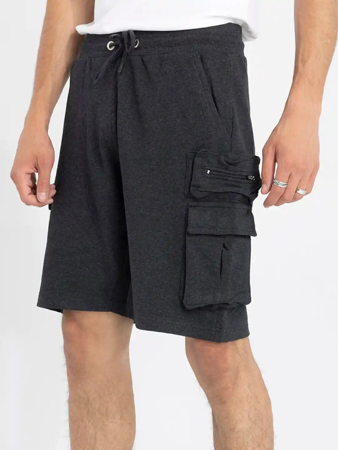 Black Mens Shorts With Drawstring Waist GAZZARRINI X MICHELE - Main Image