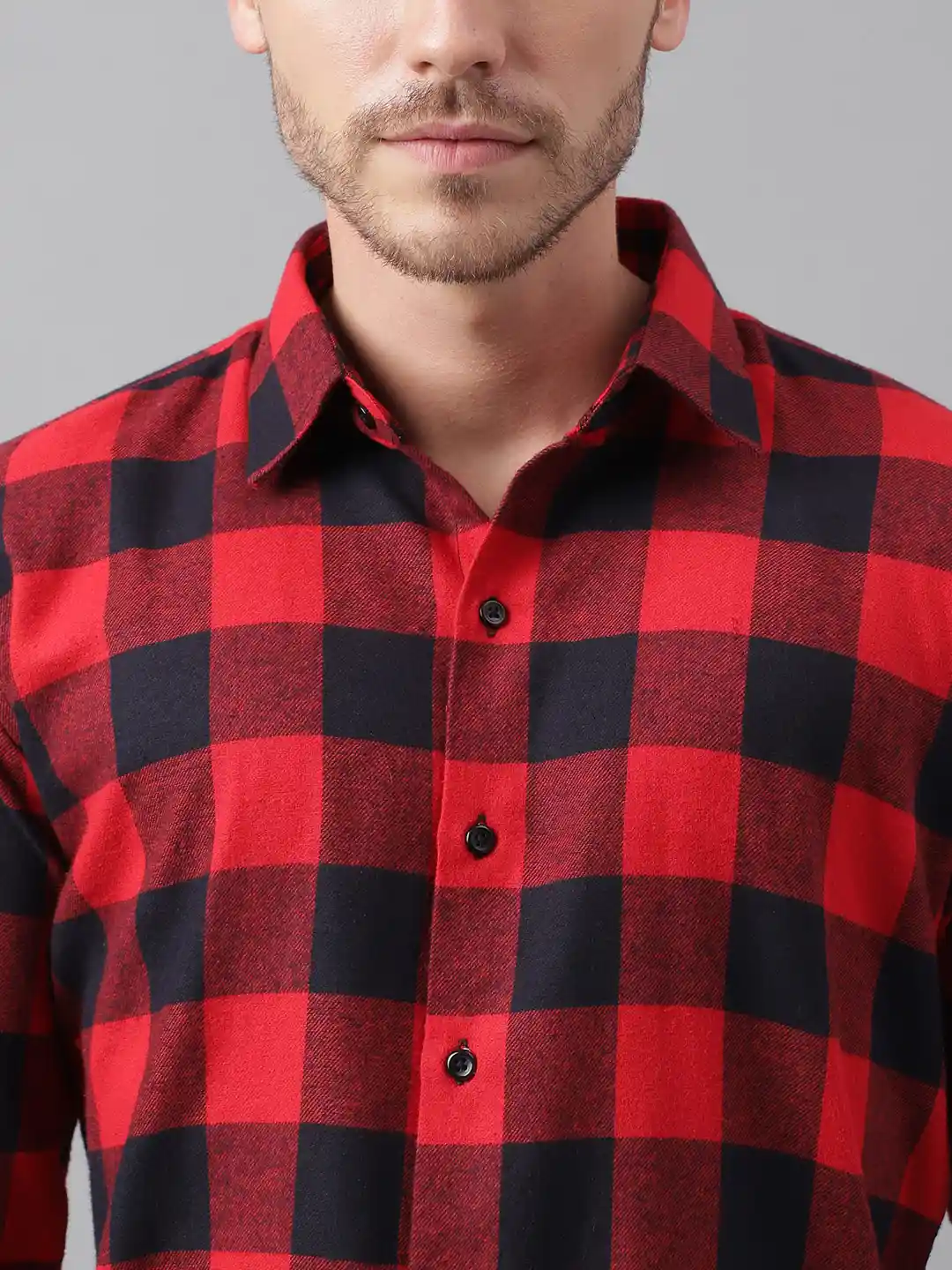 Buy Hancock Men Red Black Slim Fit Checked Casual Shirt Shirts