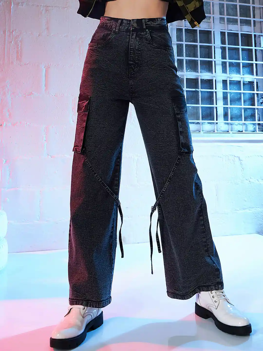 Sassafras Jeans Black High Waisted Straight Jeans Oversized Boohoo