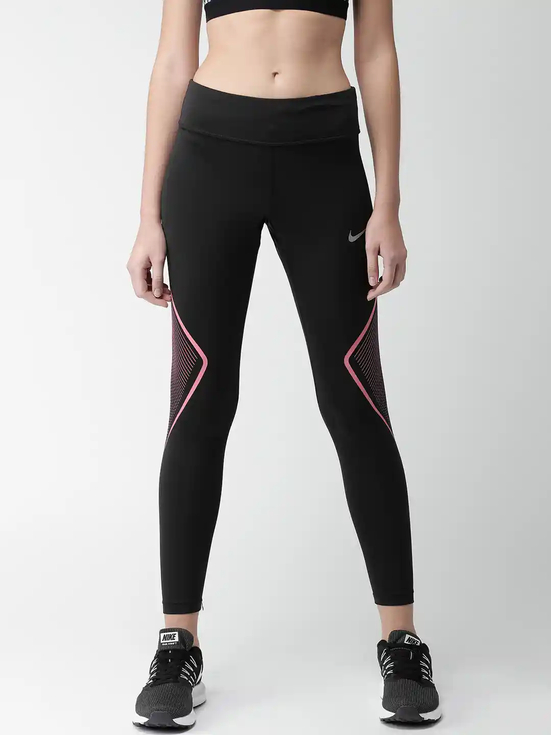 Buy Nike Women Black Power Speed Graphic Running Tights Tights