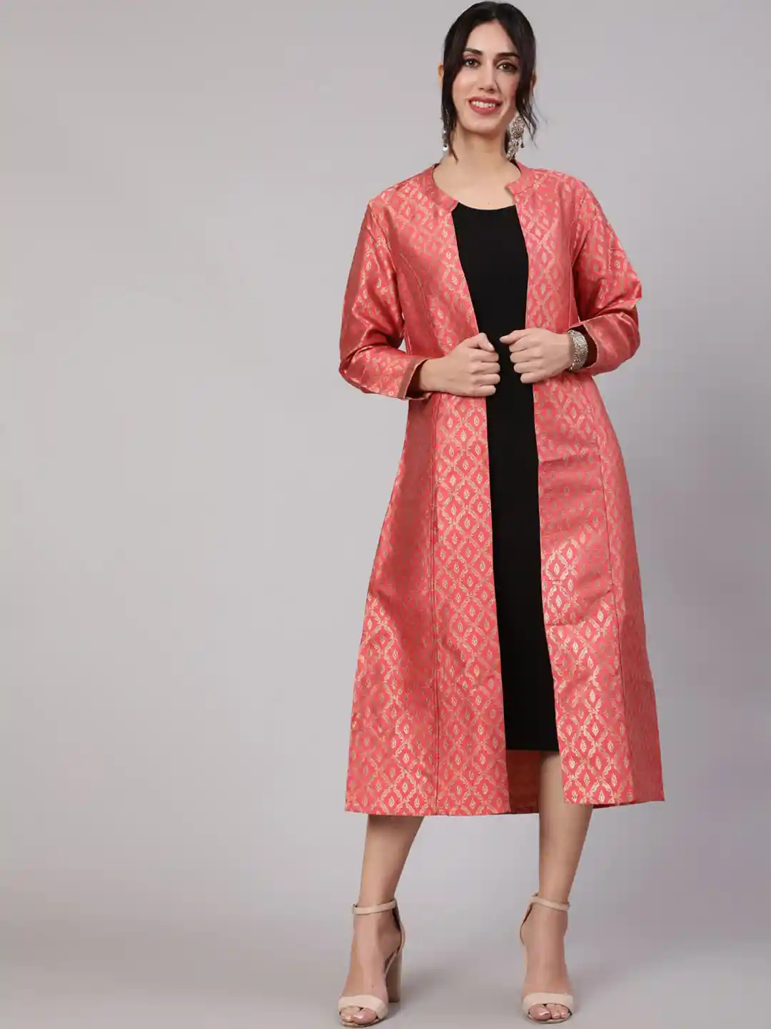 Buy AKS Ethnic Motifs Woven Design Reversible Longline Open Front