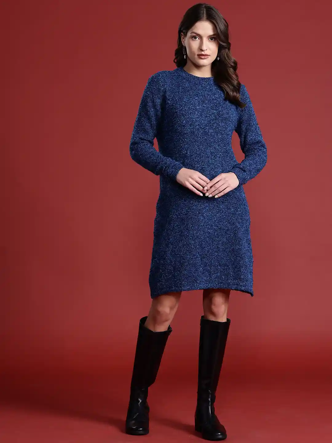 Buy all about you Self Design Mini Sweater Hybrids Jumper Dress