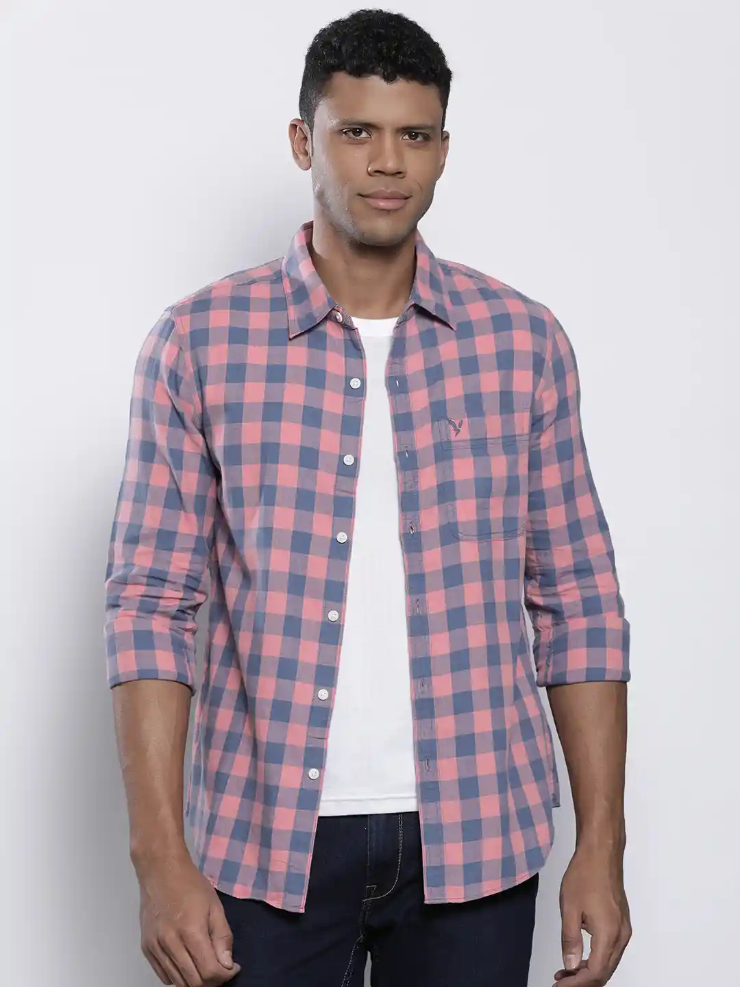 Buy AMERICAN EAGLE OUTFITTERS Classic Slim Fit Grid Tattersall