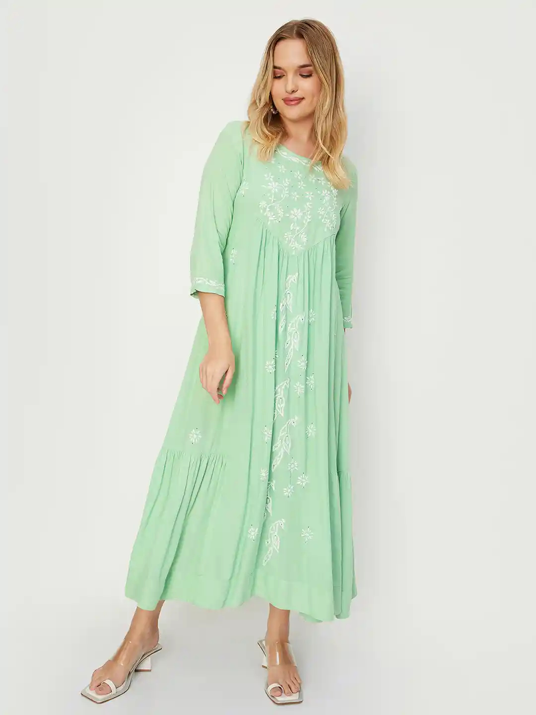 HOT Maxi Dress Max Green Dress Buy Max Floral Embroidered