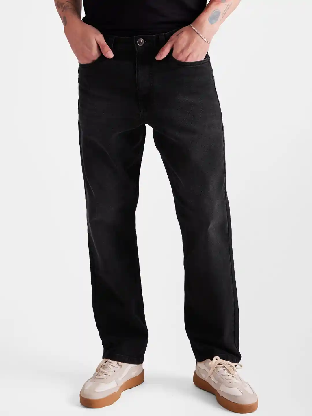 Buy The Souled Store Men Light Fade Stretchable Straight Fit Jeans