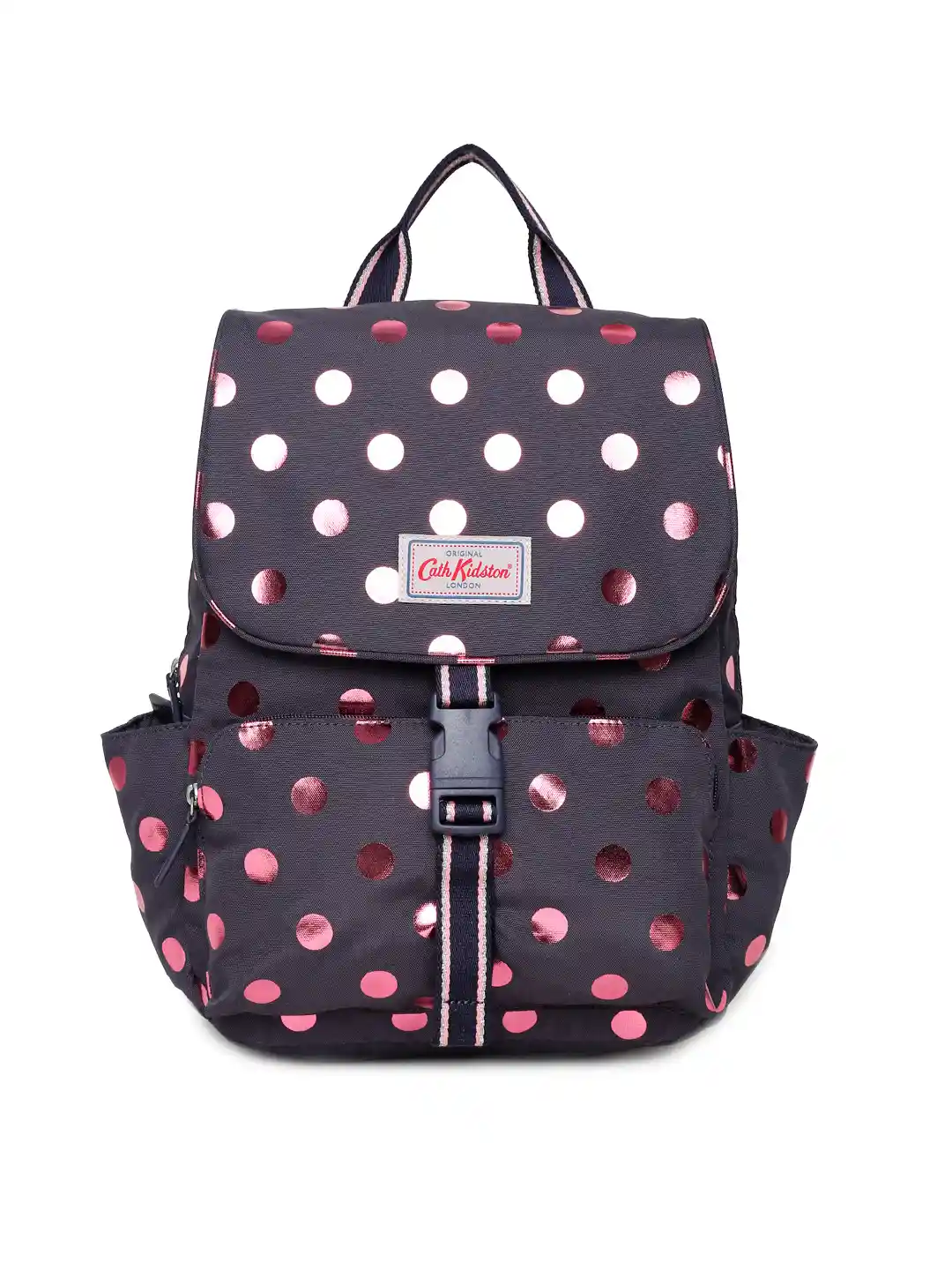 Buy Cath Kidston Women Grey Polka Dot Print Buckle Backpack