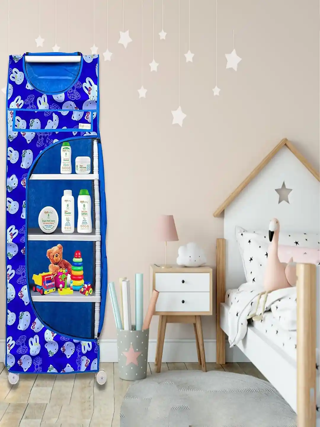Buy OYO BABY Kids Blue Multipurpose Portable Wardrobe With Wheels