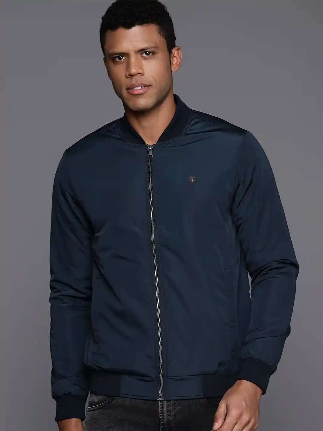Buy Louis Philippe Stand Collar Bomber Jacket Jackets for Men