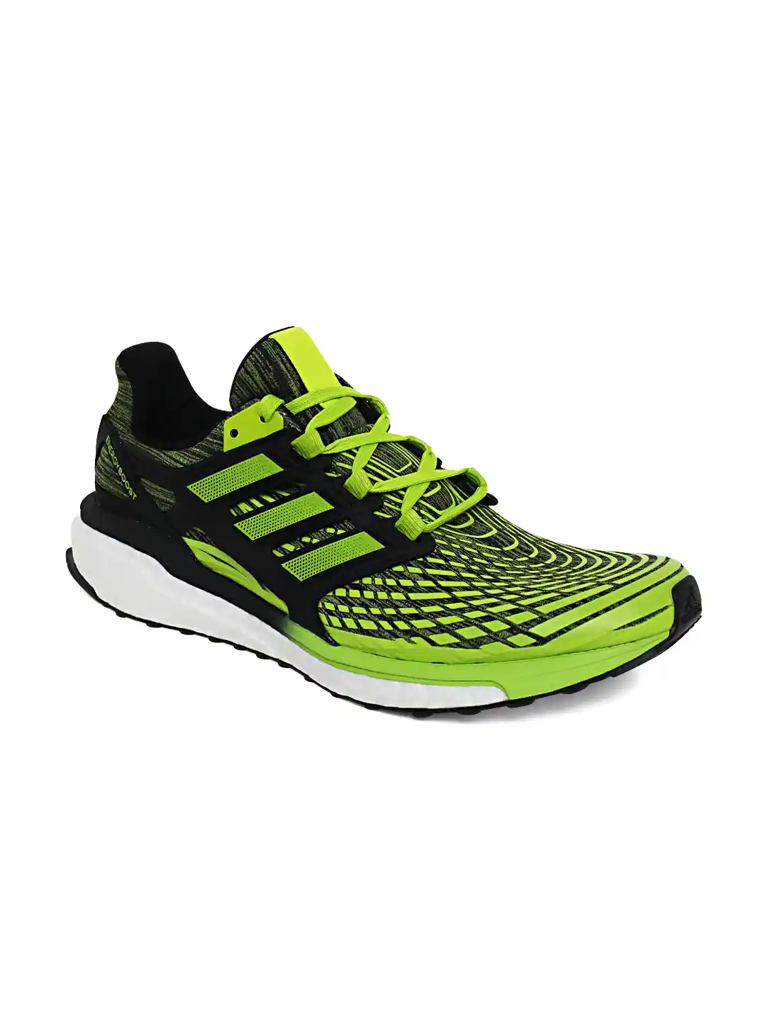 Buy ADIDAS Men Black Neon Green Energy Boost Running Shoes