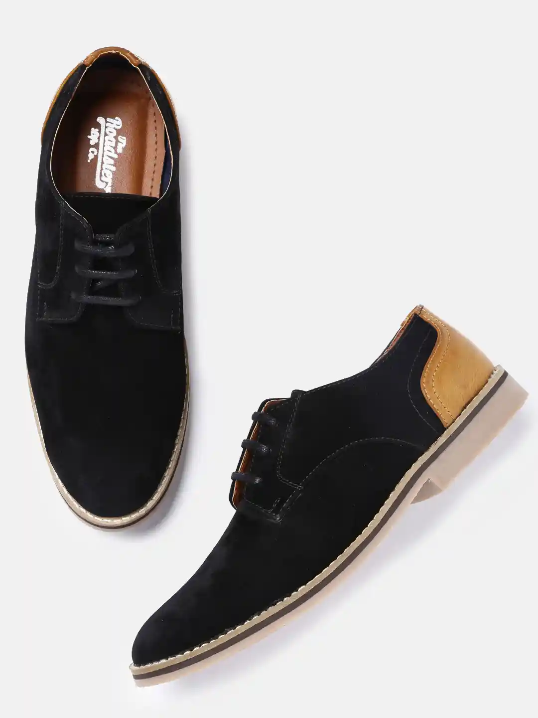 Buy Roadster Men Black Tan Brown Derby Shoes Casual Shoes for