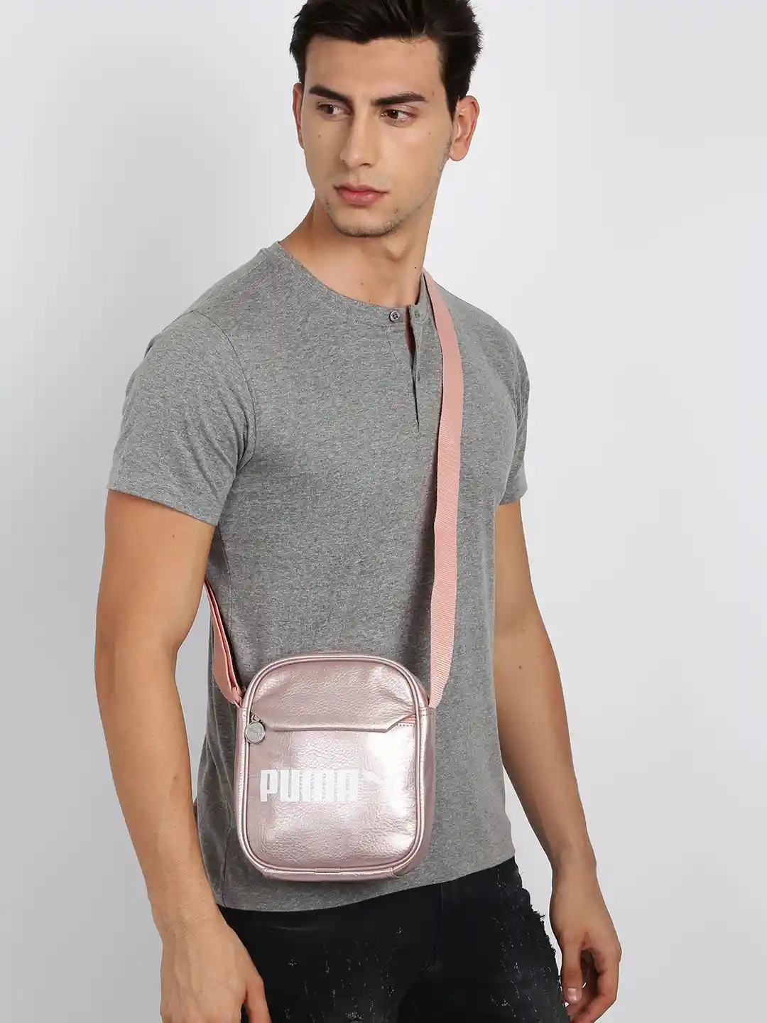 Messenger Bag Puma Campus Portable Bag Puma Unisex Metallic Pink