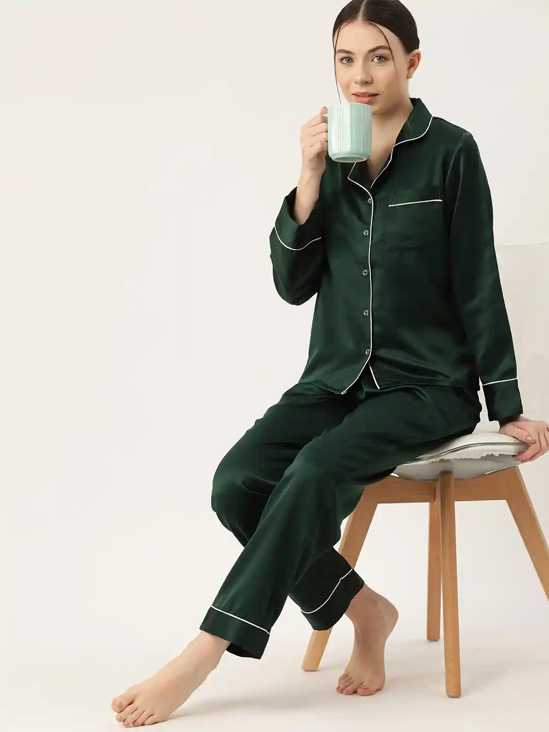 Buy ETC Women Solid Satin Night suit Night suits for Women